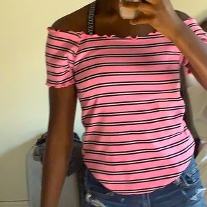 Pink off shoulder top
